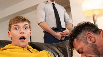 Twink gets his mouth full of asshole hair