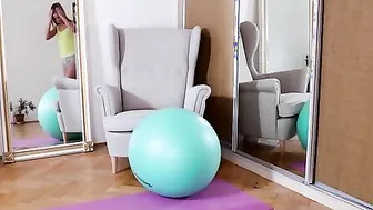 Penis craving coed Alexis Crystal Enjoying a jog that is followed by strip yoga inside front of the mirror with