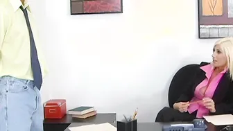Blonde Beauty Puma Swede Gets Down to Business at the Office