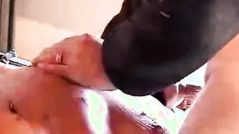 Retro BDSM 1992 with my wife covered with wax