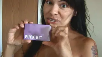 Sexy Trans Foxxy at Home with Her Masturbation Kit