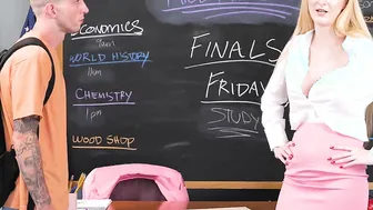 Ex-School Girl tracks down his past teacher that he cant got out of his oral sex