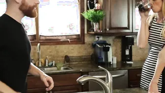 Bearded hunk receives a thick bareback probing from a tranny
