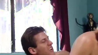 Secretary masturbating while 18 year old getting slammed by her boos into the office
