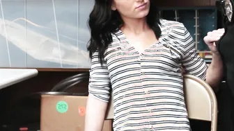 Scared tied teen thief fucked roughly
