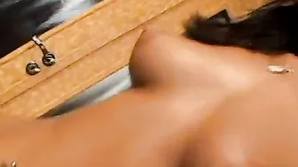 Cute dark hair getting a dong deep in her asshole