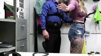Inked MILF thief fucking a big dick