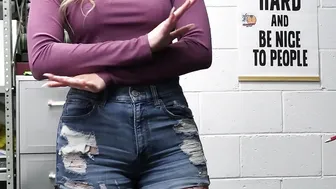 Inked MILF thief fucking a big dick