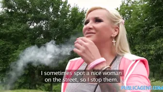 PublicAgent Slutty looking blonde huge hooters