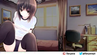 Tomboy Friend helps you under the Desk