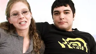 Normal slut with glasses wants her husband to watch how she fucks the BBC