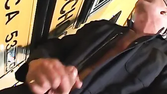 Blonde 18 year old screwed by bus driver into retro sex tape