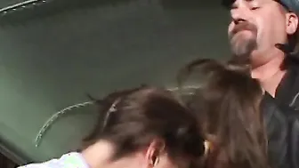 Dark Haired 18 booty slammed by bus driver