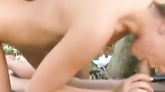 Dark Hair 18yo sweetie spitroasted outdoor