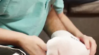 Young freak licks sexy feet and sucks dick like a pro