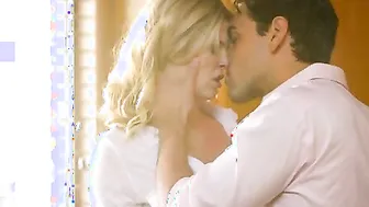 Blonde Beauty Scarlet Red is inside the kitchen doing dishes when her man Ryan Driller comes up behind her and
