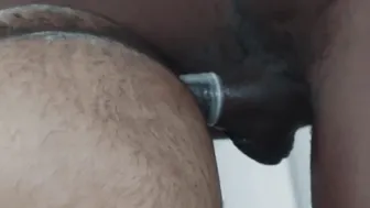 Tattooed hunk Zaddy moans during interracial anal drilling