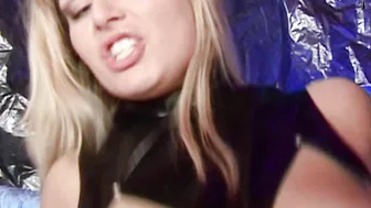 Femdom blonde get fucked in latex