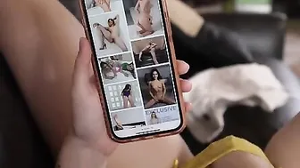 Blonde beauty Gia Ohmy wants to see porn. When the TV doesnt work she goes