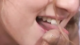Nympho teen creampie inside mouth while cock sucking off compilation tape