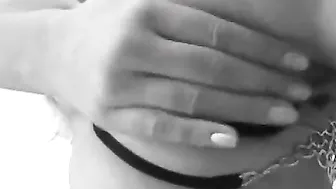 Blonde bimbo wearing underwear getting double penetration slammed inside interracial threeway