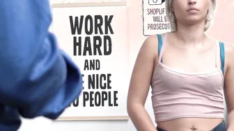 Tiny blonde teen thief fucking a guard