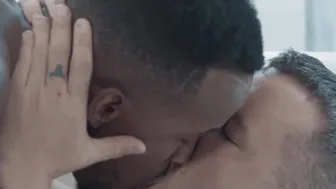 Hunky black dude Pheonix Fellington anal fucks Colton Grey