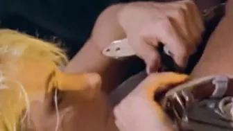 Hot blonde DP fucked in vintage group session