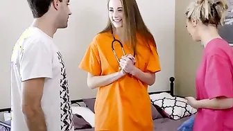 Chloe Temple and her friend Kyler Quinn dress into scrubs as they chat about their upcoming nursing exam. Chloe thinks