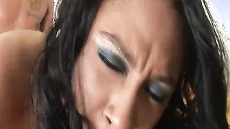 Huge booty african bitch getting covered inside oil before anal sex