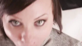 Glamorous minx facialized after spreading legs for anal
