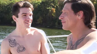 Two extremely hot gay hunks having raw sex on boat
