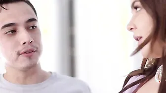 Juan Loco cant believe how Cutie his new stepmom Natasha Nice is. He walks inside on Natasha baking cookies inside