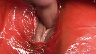 Extreme plastic fetish sex with femdom milf