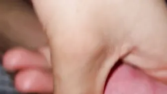 NEW coming over her feet Hand Job from my GF
