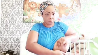 Nigerian MILF shows how to strokes and milk her big