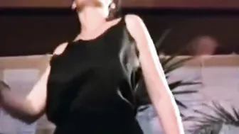 Classic 80s long natural breasts striptease dance