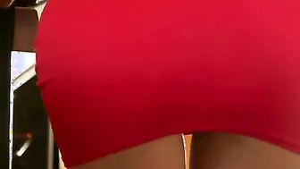 Luscious Abby Cross has decided to prepare dinner and dessert for her man. Clothed into a tight red dress complete