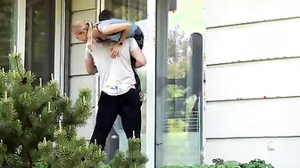 Nancy A. and her hubby Martin go for a jog together although Martin winds up carrying Nancy home. As a