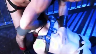 Submissive bitch in a mask dominated and pounded anally