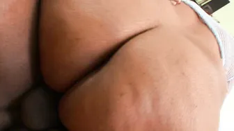 Gigantic booty african bbw wearing fishnet tights getting cunt drilled deep throat by ebony fella
