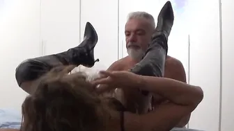 Marika Ferreira plays in boots with this horny dude