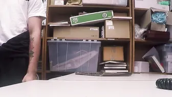 Inked shoplifter cums hard while being fucked raw and deep