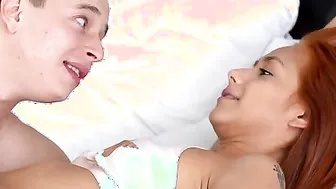 Nikki Nutz has spent the night with his GF Veronica Leal. When he wakes up spooning with his babe mistress