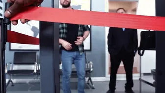 Airport security gangbang with passenger