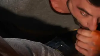 Hairy gays anal sex in the car
