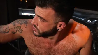 Hairy gays anal sex in the car