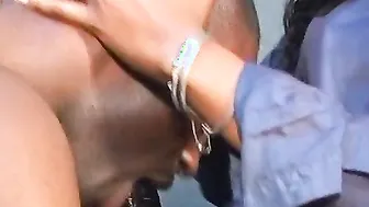 Guy into prison getting banged by ebony bitches