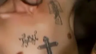 Marke smoking with Chain ends up sucking huge cock