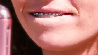 Beautiful-Blonde Babe Shows Off Her Perfect Smile With Dazzling White Teeth